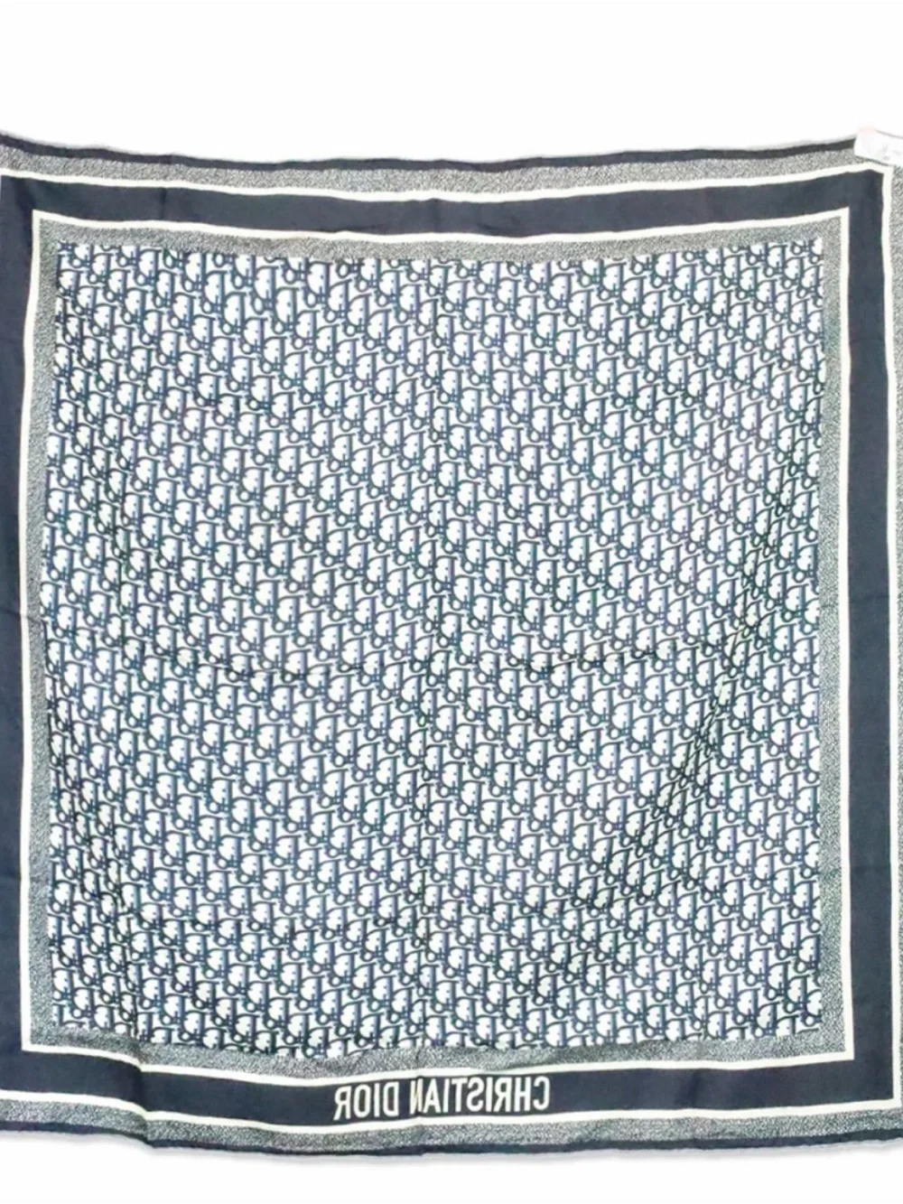 Dior White and Gray Monogram Scarf